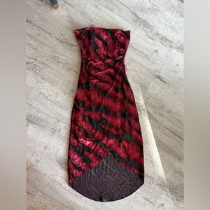 Y2K Bebe Red and Black Floral Dress